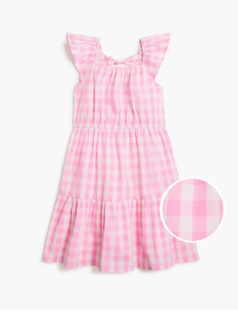 J. Crew Factory Girls' gingham bow-back dress